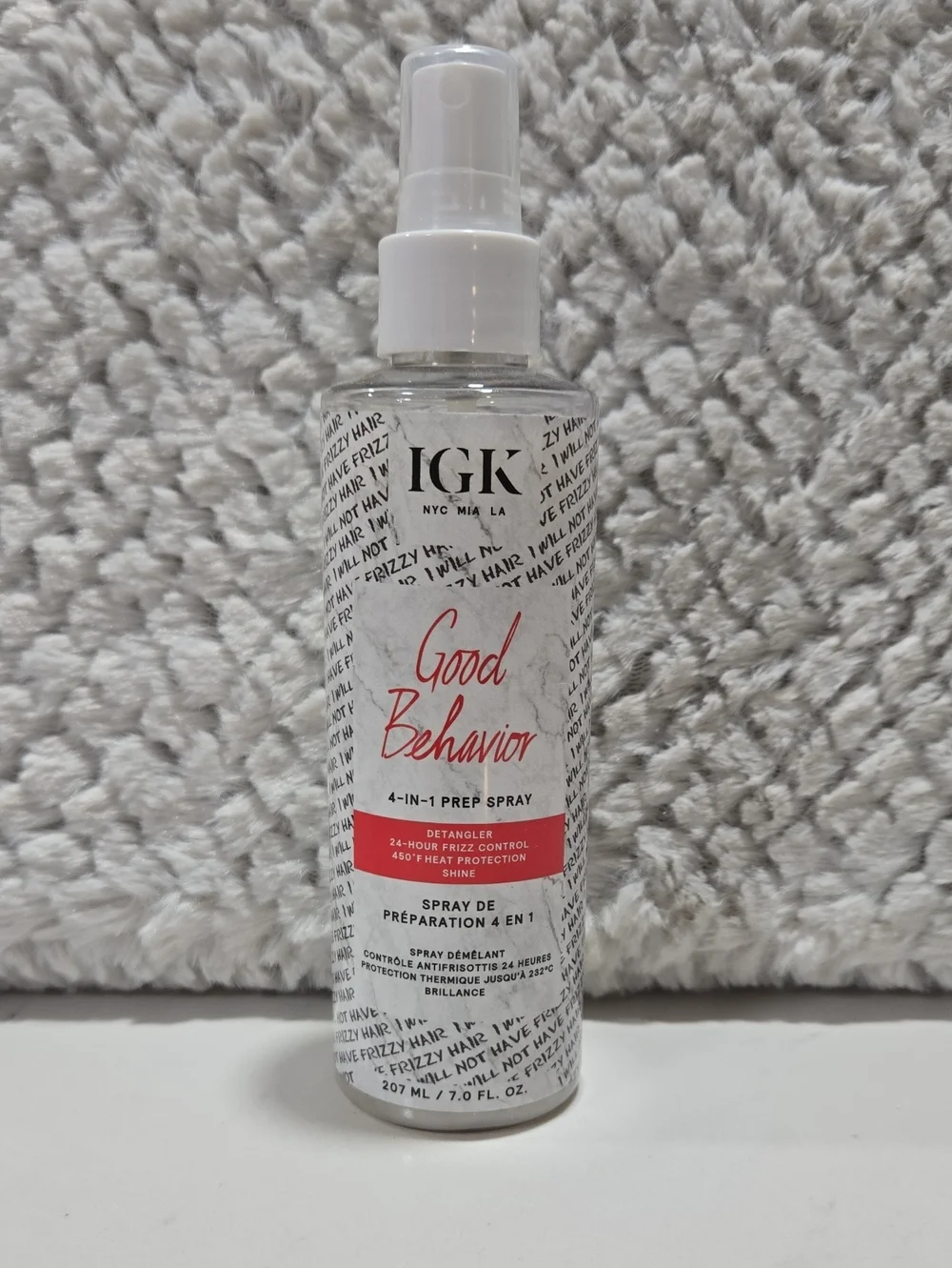 GK Good Behavior 4-in-1 Prep Spray — White with Pink Accent